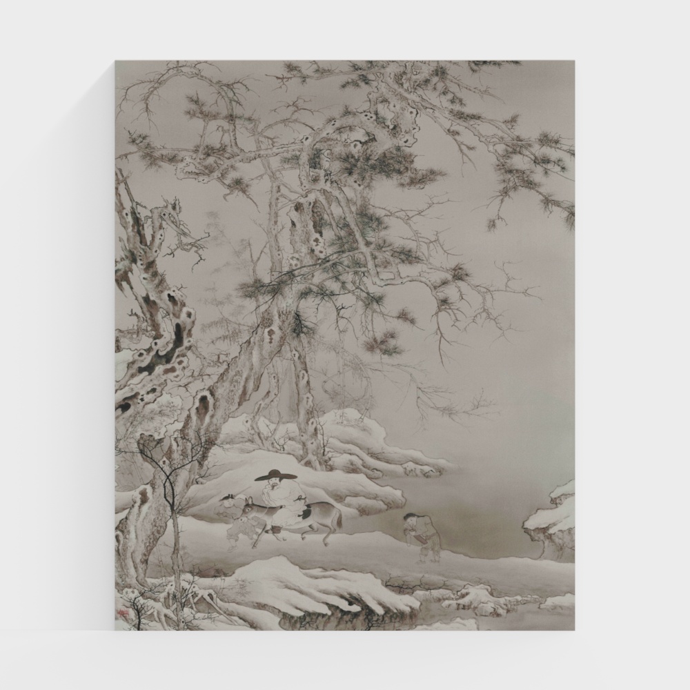 New High-End Vertical Wall Fabric Mural for Ireland, Modern Landscape Painting for the Entrance Background Wall in the Chinese-Style Living Room Corridor