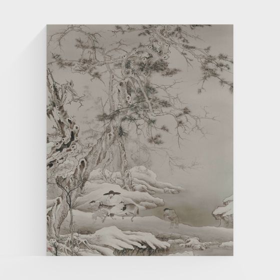 Winter Ancient Tree 3D model