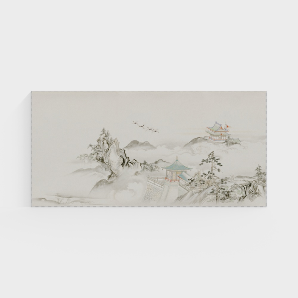 Ailan Wall Fabric New High-End Elegant Mural Chinese Style - Living Room Bedroom Headboard Background