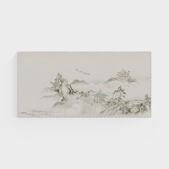 Ink Wash Mountain Residence 3D model