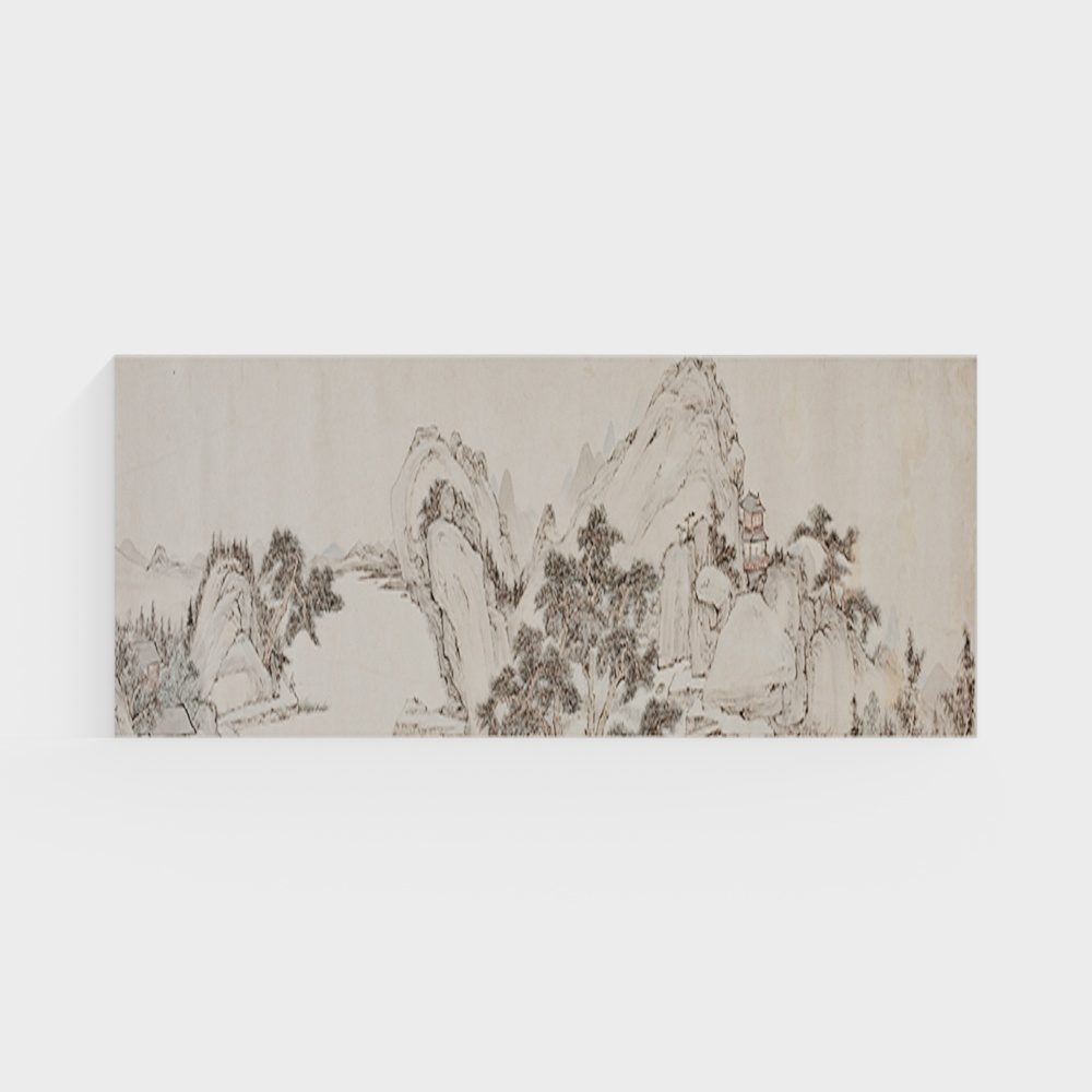 아일랜드 벽면 직물 새로운 고급 분위기 벽화, 중국 하드 패키지, 거실, 침실, 헤드보드, 소파 배경 벽화 미니멀리스트 풍경화 174-1