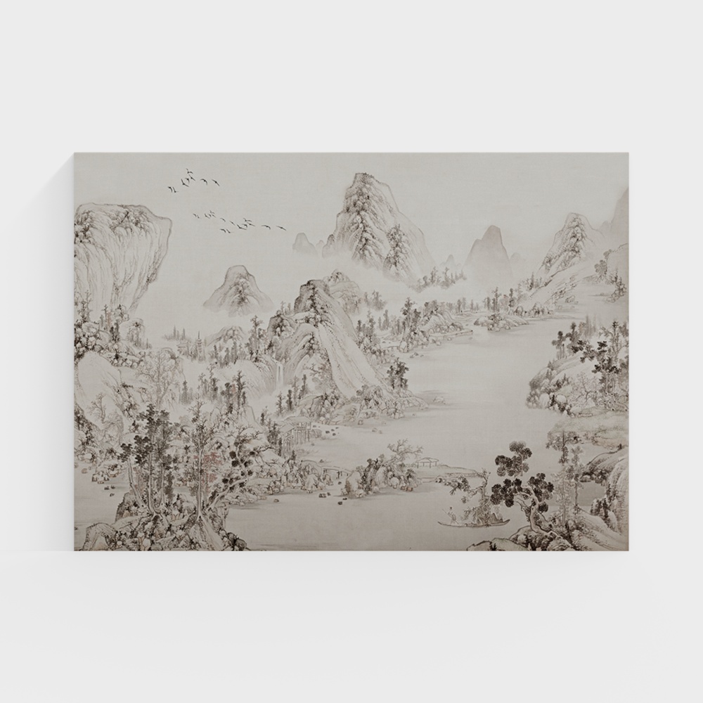 Bức tranh tường vải cao cấp mới cho Ireland, gói cứng Trung Quốc, phòng khách và phòng ngủ, bức tranh phong cảnh tối giản 199