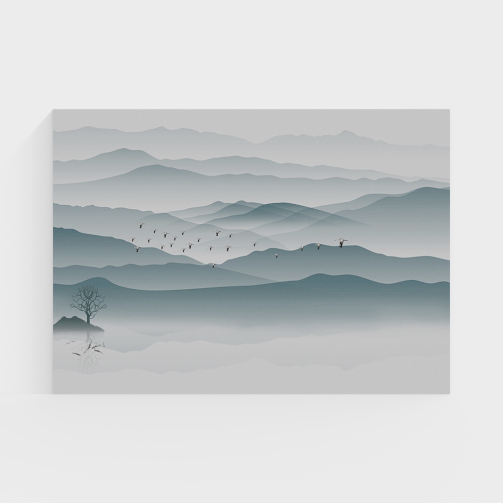 아일랜드 벽면 직물 신형 고급 분위기 벽화 중국 하드 패키지 거실 침실 머리맡 소파 배경 벽화 미니멀리스트 풍경화 88