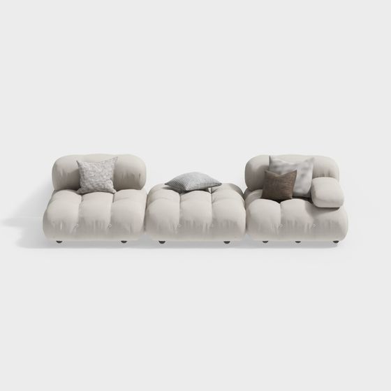 Cozy Comfort Low-Poly Sofa 3D model for Modern Spaces