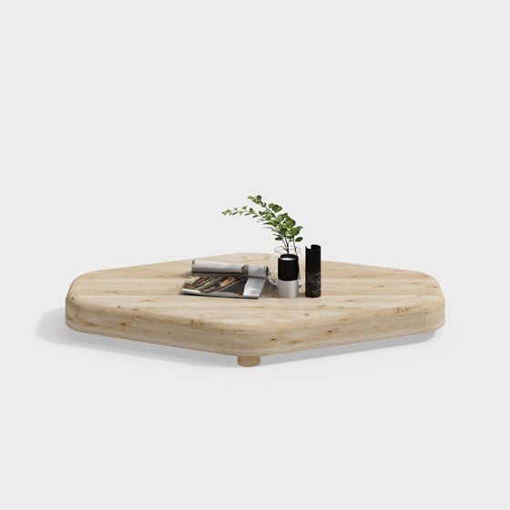 Wooden Coffee Table 3D model for Modern Interiors