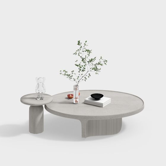 Elegant Concrete Round Table 3D model for Creative Spaces