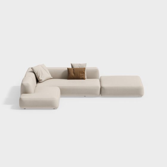 Urban Comfort Low-Poly Sofa 3D model