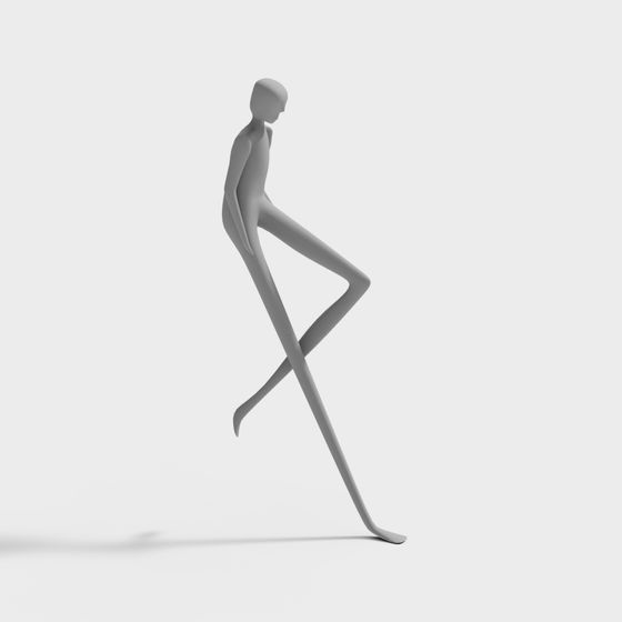 Dynamic Walking Figure 3D Model