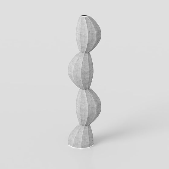 Concrete Spiral Lamp 3D model for Modern Spaces