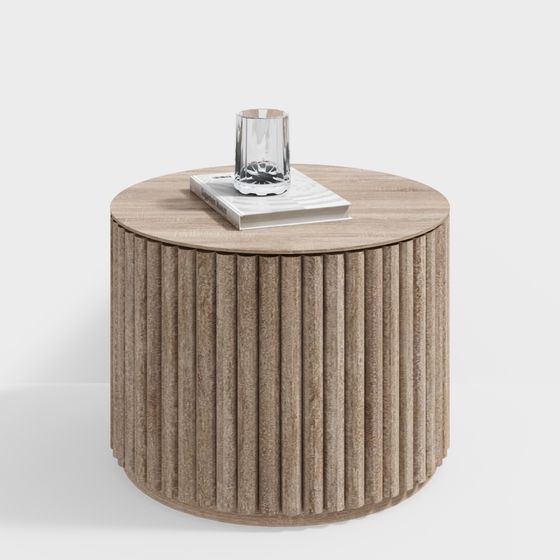 Stylish Low-Poly Cylinder Side Table 3D model