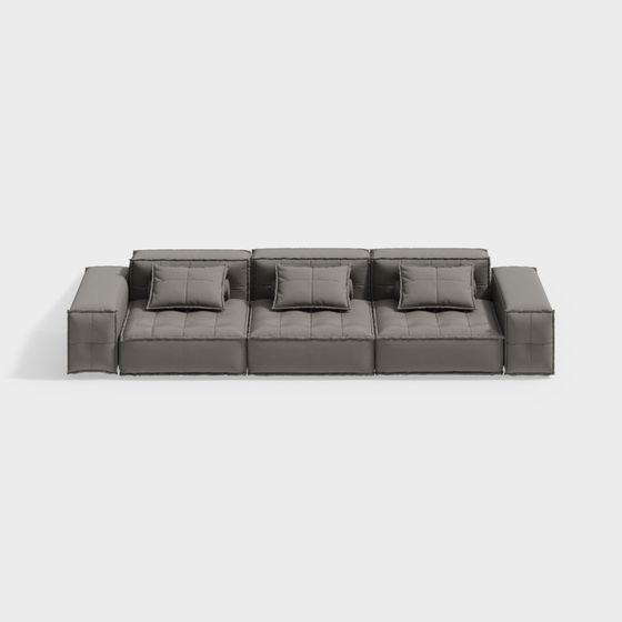 Stylish Low-Poly Sofa 3D model for Modern Interiors