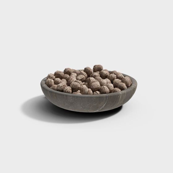 Walnut Bowl 3D Model for Nature and Art Harmony