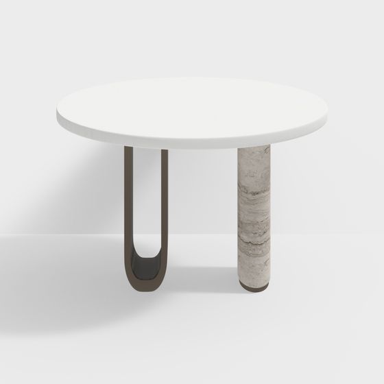 Modern Low-Poly Round Table 3D model