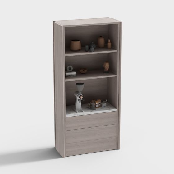 Stylish Minimalist Bookshelf 3D model for Modern Spaces