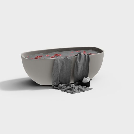 Petal Bathtub 3D model for Modern Aesthetics