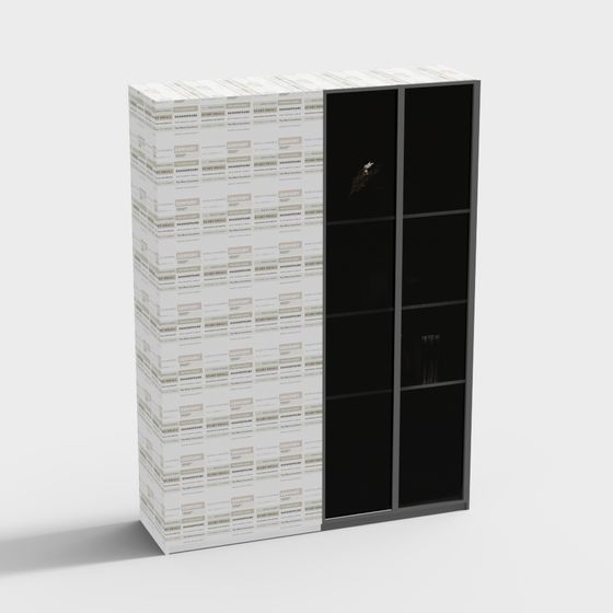 Stylish Sliding Door Wardrobe 3D model for Modern Spaces