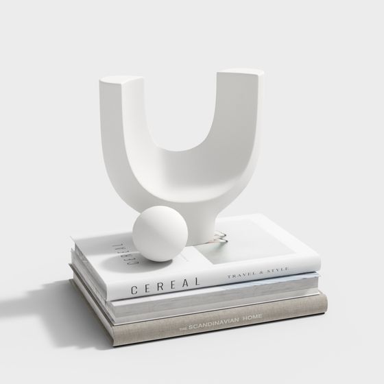 Modern Abstract White Sculpture 3D model