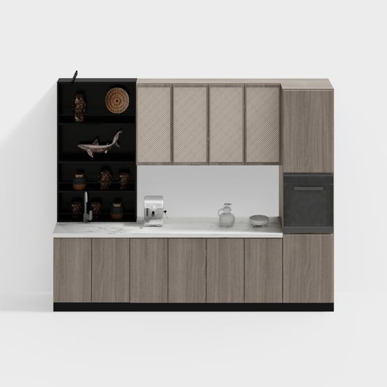 Modern Minimalist Kitchen Cabinet 3D model