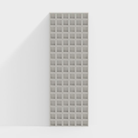 Low-Polygon Concrete Grid Screen 3D model