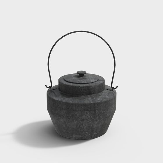 Vintage Iron Kettle 3D model