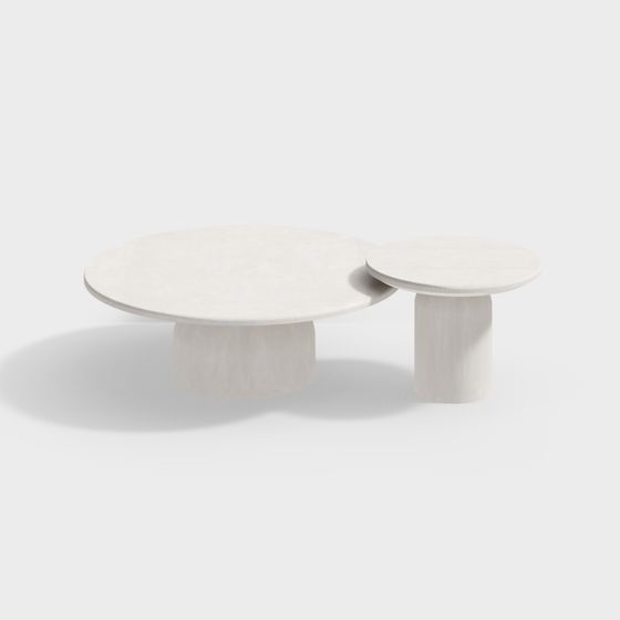 Stylish Cloud Marble Round Table 3D model for Interiors