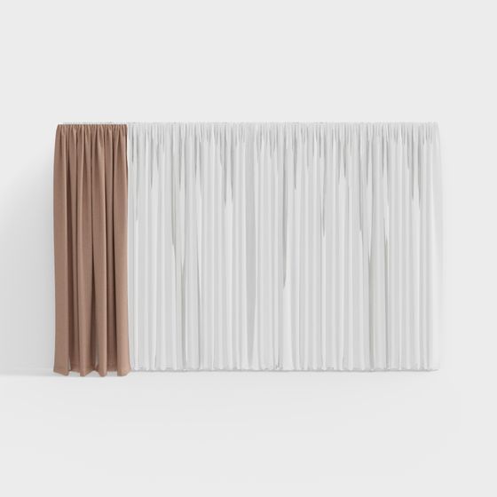 Elegant Tassel Curtain 3D model