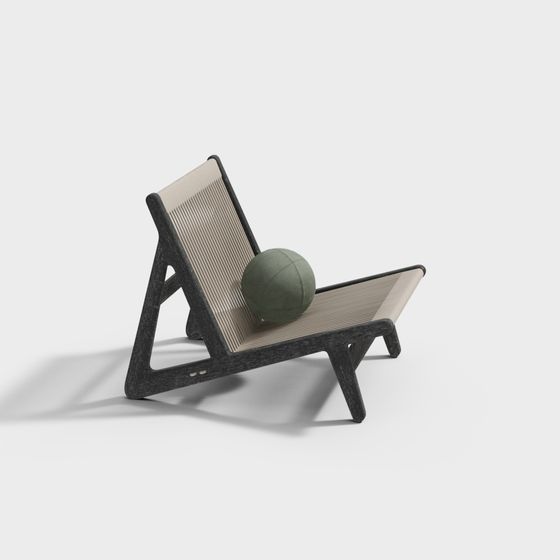 Elegant Low-Polygon Lounge Chair 3D model