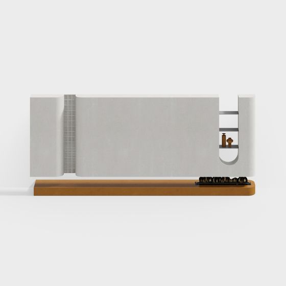 Minimalist TV Cabinet 3D model for Modern Spaces