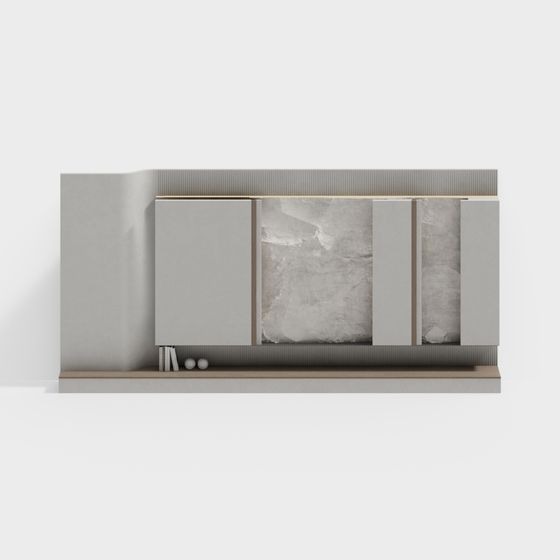 Stylish Minimalist TV Stand 3D model for Modern Spaces