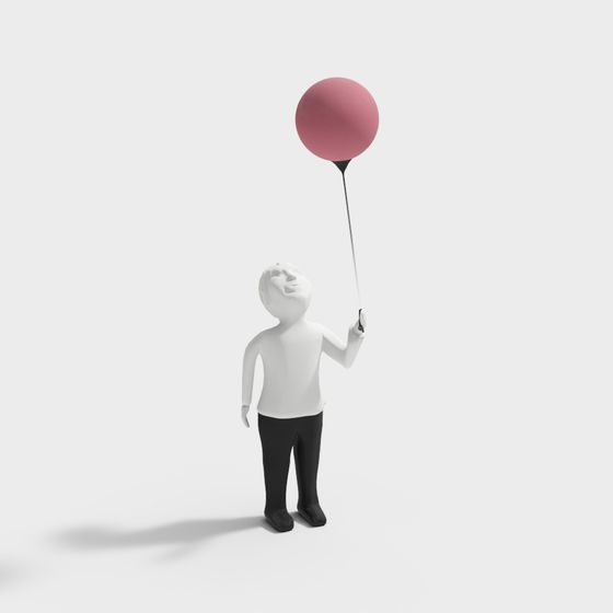 Balloon Kid 3D Model - Whimsical Character