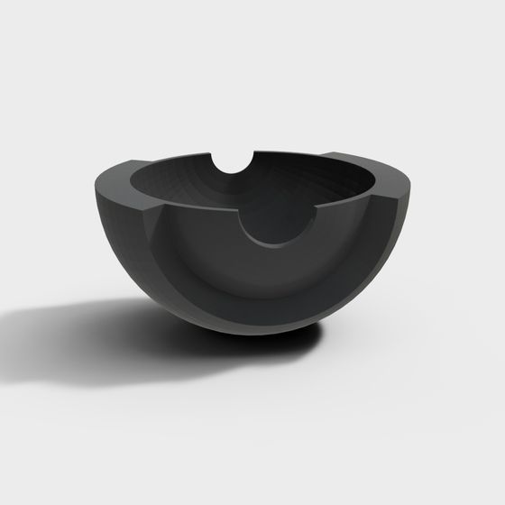 Curved Stone Bowl 3D Model