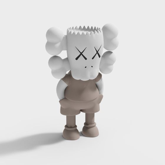 Kaws Low-Poly 3D Model with High Detail