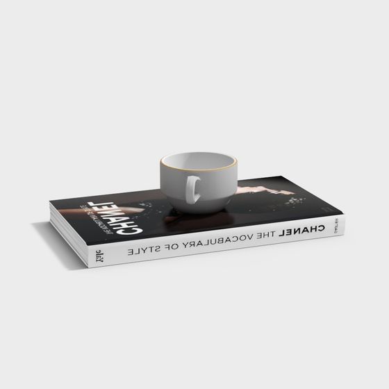 Elegant Coffee Cup and Book 3D model