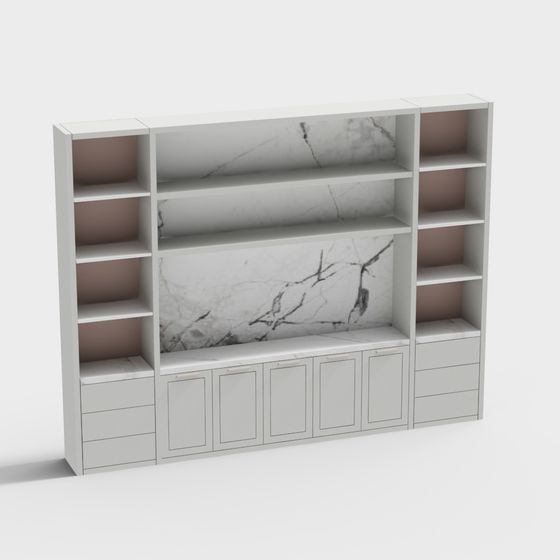 Modern Minimalist Bookshelf 3D model