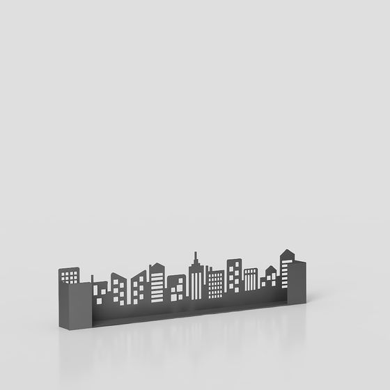 Stylish Low Poly Urban Skyline 3D model