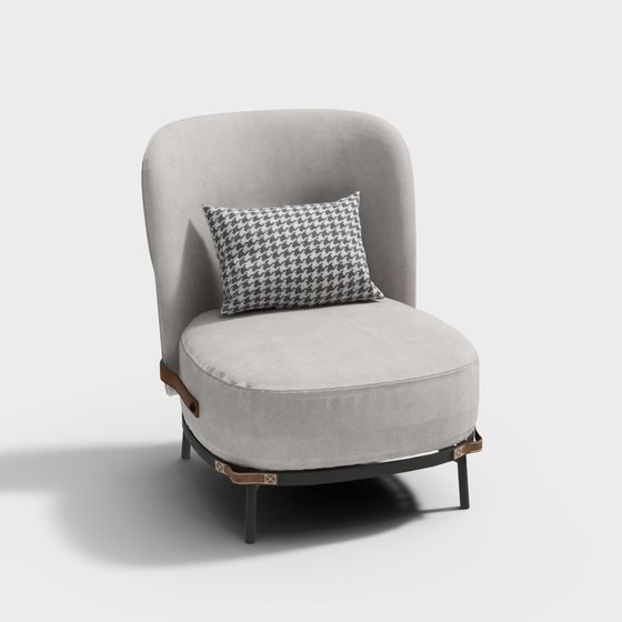 Elegant Gray Armchair 3D model for Modern Homes