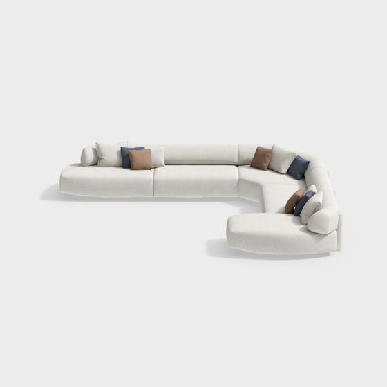 Urban Comfort Low-Poly Sofa 3D model