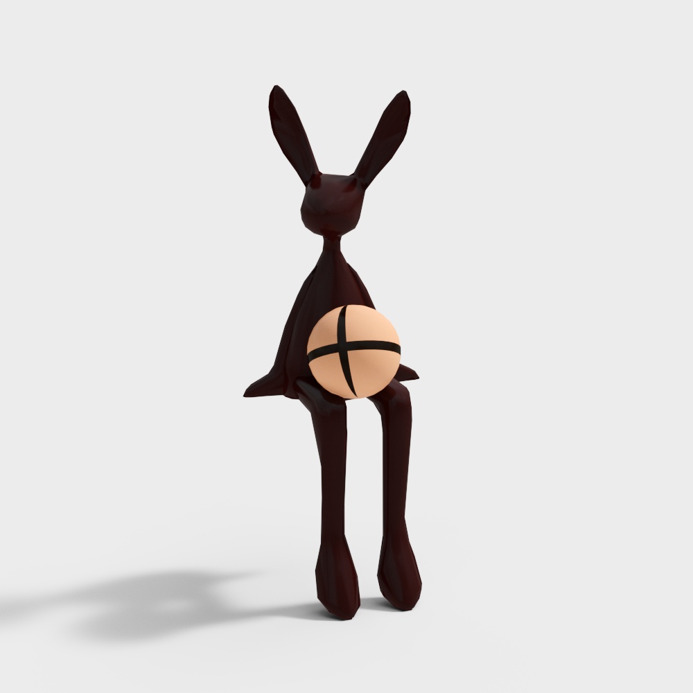 Low-Poly Chocolate Bunny 3D model