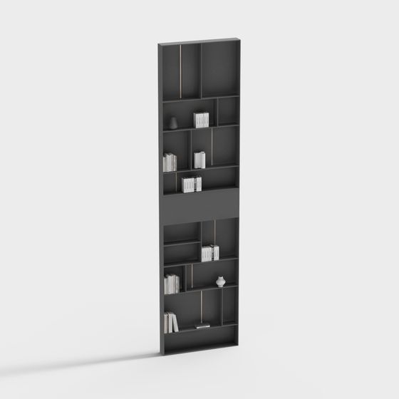 Modern Minimalist Low-Poly Bookshelf 3D model