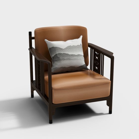 Cozy Reading Chair 3D model for Modern Spaces