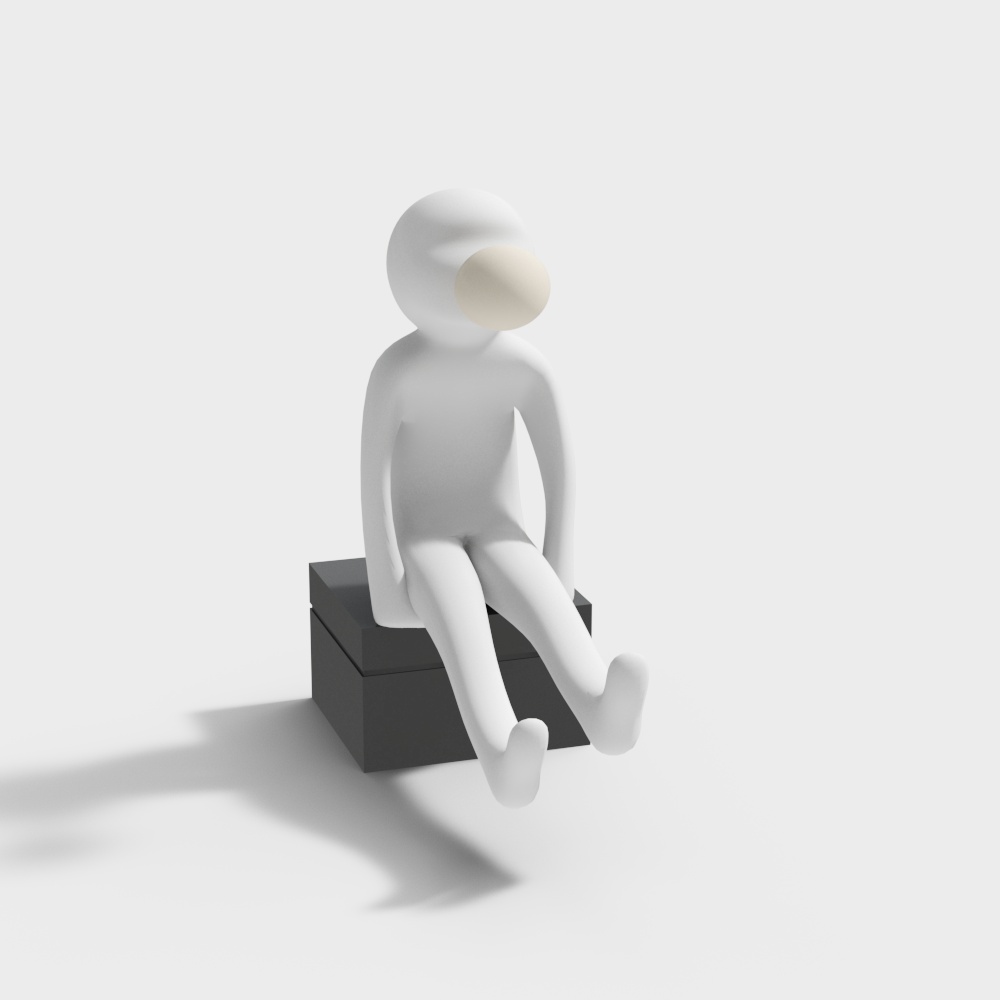 Minimalist Seated Figure 3D model