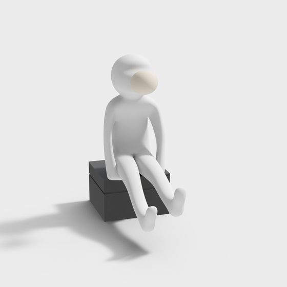Minimalist Seated Figure 3D model
