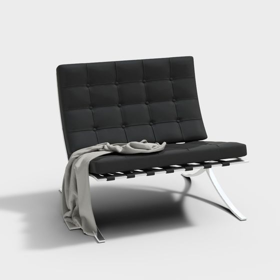 Elegant Black Polygonal Chair 3D model
