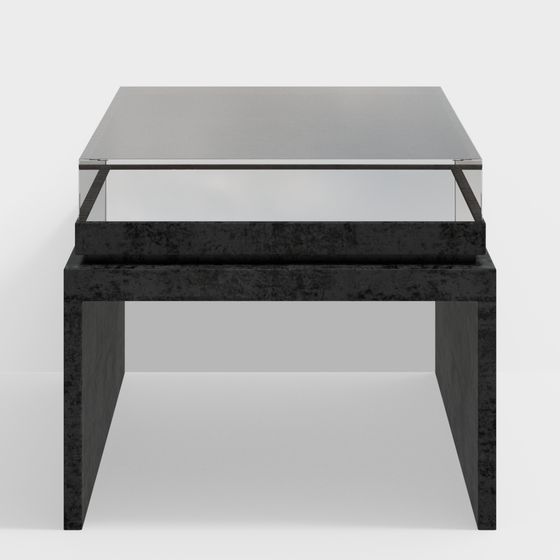 Concrete and Glass Side Table 3D model
