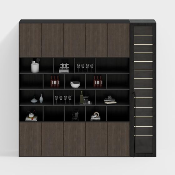 Stylish Urban Wine Cabinet 3D Model