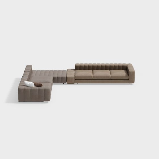 Stylish Low-Poly Sofa 3D model for Modern Interiors