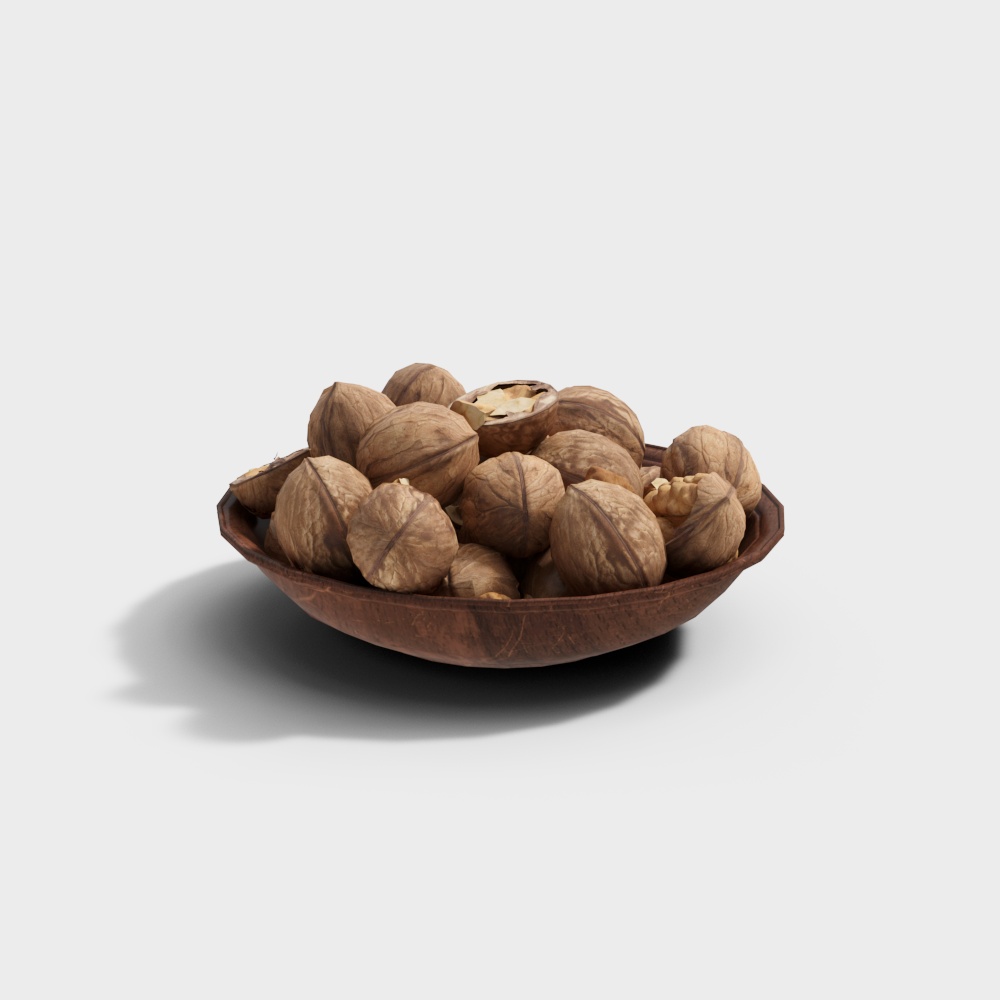 Walnut Bowl 3D Model - Natural Craftsmanship