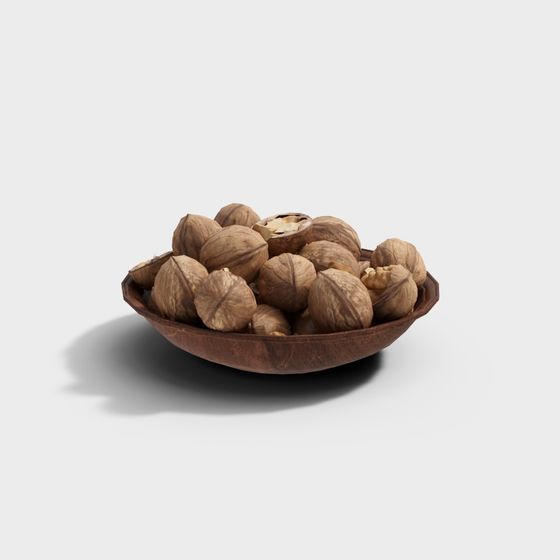 Walnut Bowl 3D Model - Natural Craftsmanship