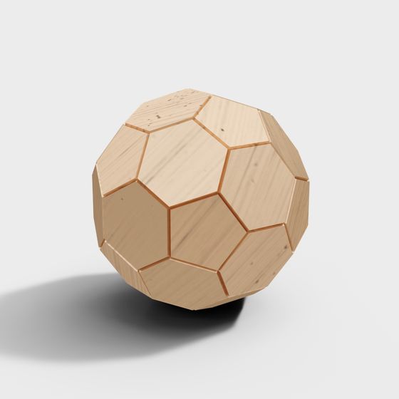 Wooden Polyhedral Sphere 3D model