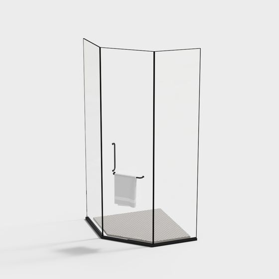 Modern Minimalist Shower Room 3D model